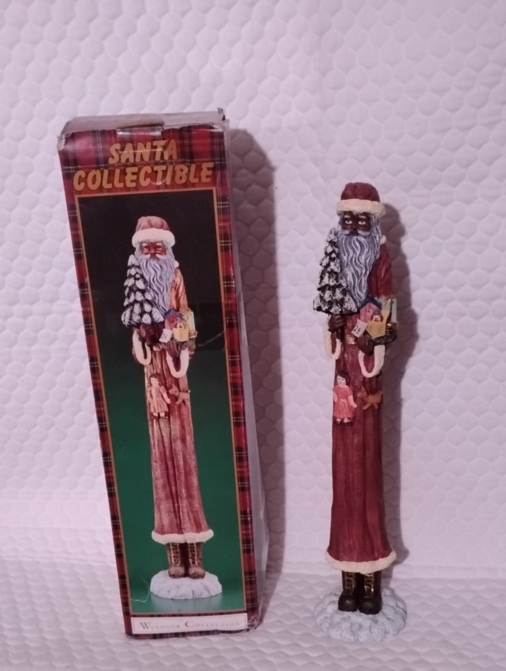 Jumbo 19.5” Windsor Collection Vintage African American Pencil Santa Claus W/Box